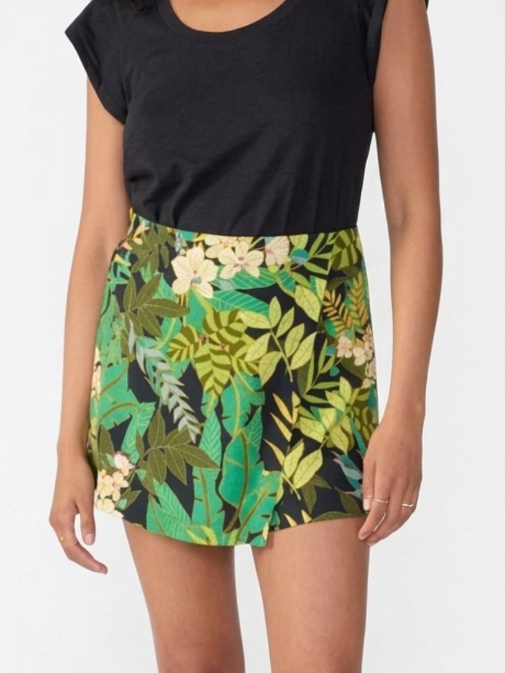 NWT Sanctuary Skort Shorts Tropical Escape Green Vacation Resortwear Size 1X.